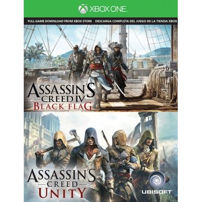 Assassins Creed Unity + Assassins Creed IV Black Flag (ваучер на скачування) (російська версія) (Xbox One)